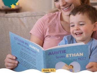 Personalized Book for Auntie & Kid, Aunty Loves Me Most, Custom Auntie Gift, for Kid from Auntie,Niece/ Nephew Birthday Gift, Christmas Gift