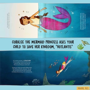 Personalized Mermaid Book for Kids | Custom Name Underwater Adventure Story | Mermaid Birthday Gift for Girls Boys Ages 4-9 | Ocean Sea Book bild 4