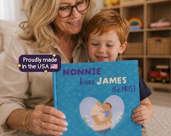 Personalized Book for Grandma & Grandkid, Nana Loves Me Most, Custom Grandma Gift, for Kid from Nana, Birthday Gift | USA