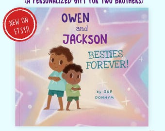 Personalized Book for 2 Brothers, Custom Storybook, Gift for Brothers, Big Brother Little Brother Book, Sibling Gift, Personalised Kids Book