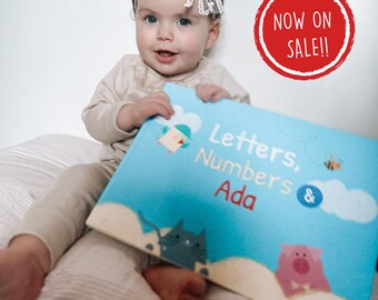 Personalized Baby Gift - Letters, Number & Me | Baby Name Gift |  Early Learning Book for Toddlers | Shapes, letters, numbers w/ their name!