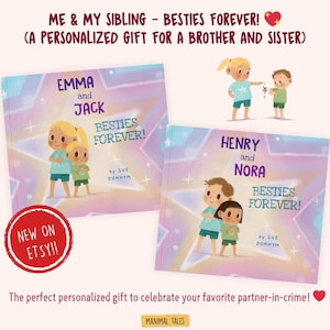 Personalized Christmas Gift for Siblings, Custom Storybook for Brother & Sister, Second Baby Gift, Xmas Gift Idea, Stocking Stuffer for Kids