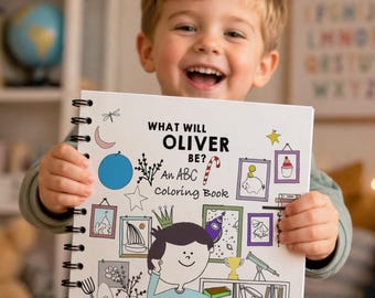 Birthday Gift, Personalized Coloring Book, Personalized Gift for Kids, ABC Book Baby Shower Activity, Personalized ABC Book, Coloring Book
