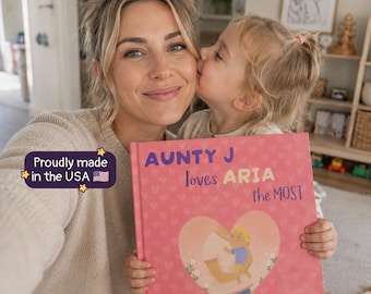 Personalized Book for Auntie & Kid, Aunty Loves Me Most, Custom Auntie Gift, for Kid from Auntie,Niece/ Nephew Birthday Gift | USA