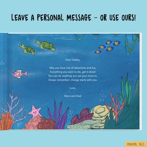 Personalized Mermaid Book for Kids | Custom Name Underwater Adventure Story | Mermaid Birthday Gift for Girls Boys Ages 4-9 | Ocean Sea Book bild 9