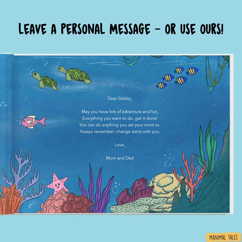 Personalized Mermaid Book for Kids | Custom Name Underwater Adventure Story | Mermaid Birthday Gift for Girls Boys Ages 4-9 | Ocean Sea Book bild 9