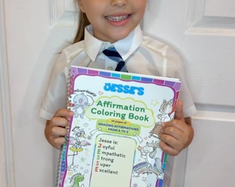 Personalized Coloring Book for Kids, Kid's Affirmations Coloring book, Custom Coloring Book for Children, Birthday Gift, Toddler Activity