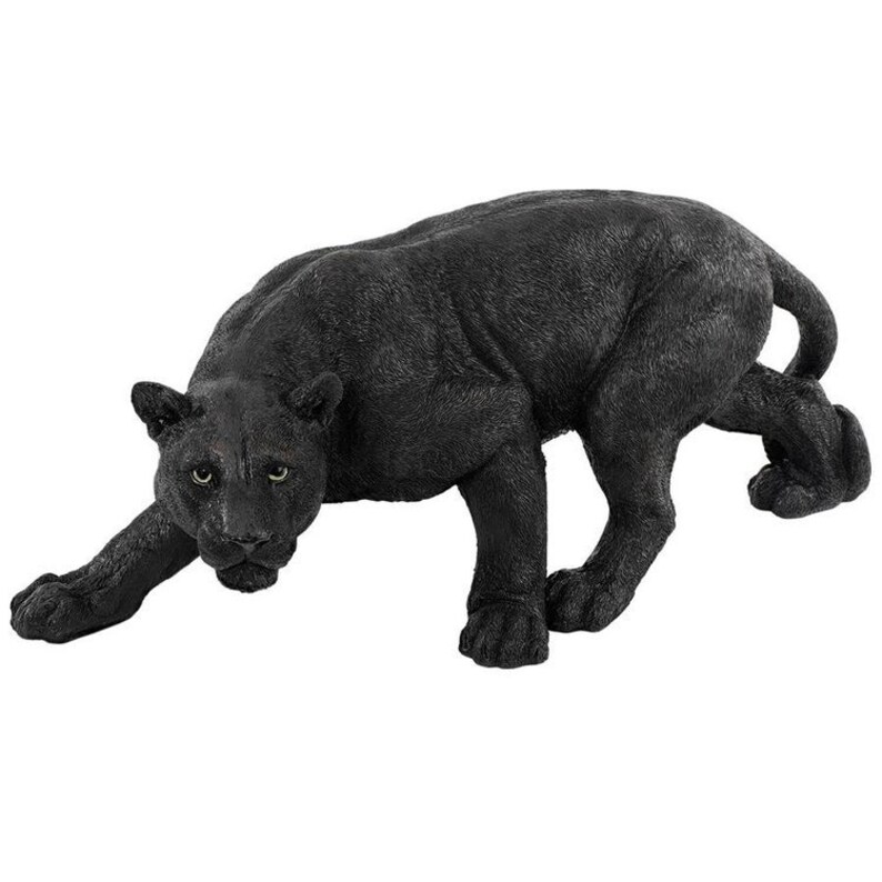 Shadowed Predator Black Panther Statue Leopard Garden Statue Etsy