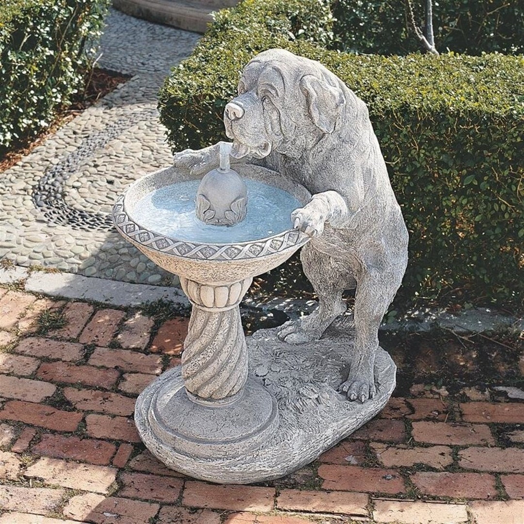 Dog Statues Outdoor Dog Water Fountain Garden Decor Pet Etsy