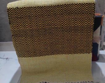 Chemin de table vintage en coton tissé : chemin de tapis épais (42,9 x 16,5 pouces)