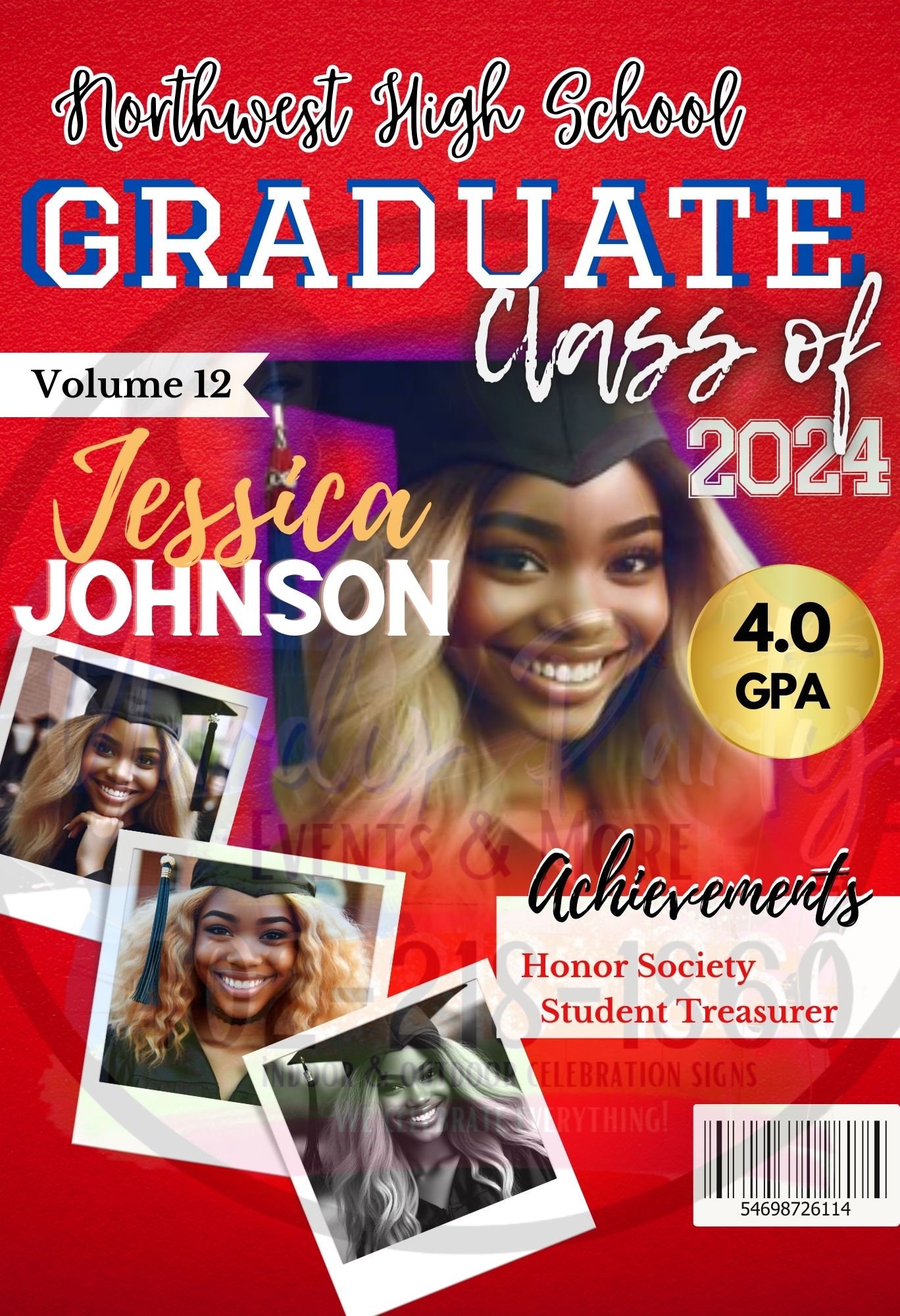 Grad Magazine Cover Template *digital*
