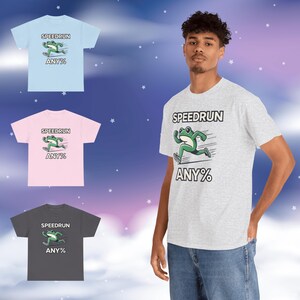 Speedrun Frog Graphic Tee: Gamer Unisex Cotton Shirt