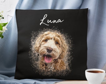 Personalized Pet Pillow with Pet Photo + Name Cat Dog Pillow Personalized Cat Pillow Picture Pillow Pet Picture Pillow