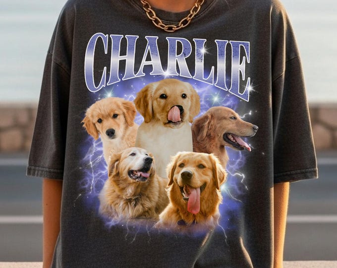 Custom Pet T-Shirt Bootleg Personalized 90s Bootleg Dog T-Shirt Retro Cat T-Shirt Vintage Bootleg Rap T-Shirt Pet