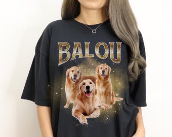 T-shirt per animali personalizzata T-shirt per animali anni '90 T-shirt bootleg T-shirt per cani anni '80 - Camicia per cani personalizzata