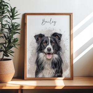 Retratos de mascotas personalizados con foto de mascota Retrato de perro digital Retrato de mascota personalizado Regalos de mascotas Póster de retratos de gatos