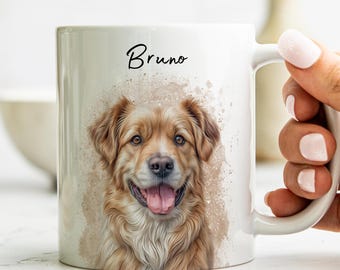 Custom pet mug with pet photo + name Custom dog mug Dog coffee mug Personalized dog mom gift mug