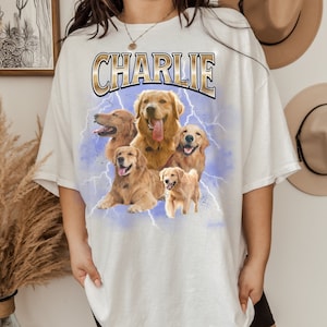 T-shirt personalizzata per animali domestici T-shirt personalizzata per animali domestici anni '90 T-shirt per cani da compagnia Bootleg Camicia per cani personalizzata immagine 2