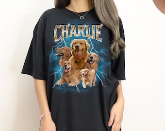 T-shirt per animali domestici T-shirt personalizzata per animali anni '90 T-shirt bootleg T-shirt per cani anni '80 - Camicia per cani personalizzata