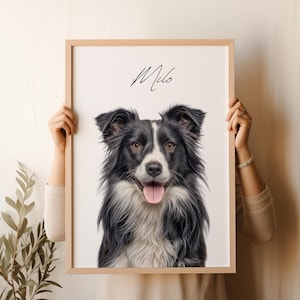 Personalized Pet Portraits from Pet Photo Digital Dog Portrait Custom Painting Pet Gifts Cat Portraits Posters
