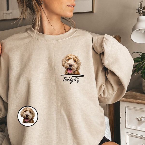 Personalized Pet Sweater with Photo Pet Portrait Sweater Personalized Dog Sweater Dog Mom Gift Dog Lover