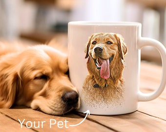 Personalisierte Haustier-Tasse mit Haustier-Foto + Name Benutzerdefinierte Hunde-Tasse Hunde-Kaffeetasse Haustier Verlust Geschenk