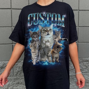 T-shirt personnalisé pour animaux de compagnie Bootleg T-shirt personnalisé pour chien Bootleg des années 90 T-shirt rétro pour chat T-shirt Bootleg Rap vintage
