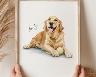 Personalized Pet Portraits from Pet Photo Digital Dog Portrait Custom Painting Pet Gifts Cat Portraits Posters