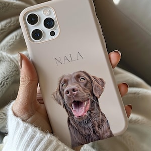 Individuelle Haustier Handyhülle mit Foto + Name Porträt für iPhone + Samsung, Personalisierte Hunde Handyhülle Katzen Handyhülle Geschenk