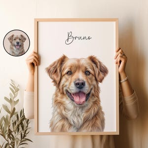 Ritratti di animali domestici personalizzati da Pet Photo Ritratto digitale di cani Dipinti personalizzati Regali per animali domestici Ritratti di gatti Poster