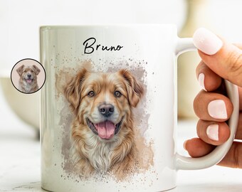 Tasse personnalisée pour animal de compagnie avec nom et photo de l'animal Tasse personnalisée pour chien Tasse à café pour chien Tasse personnalisée Cadeau pour maman chien