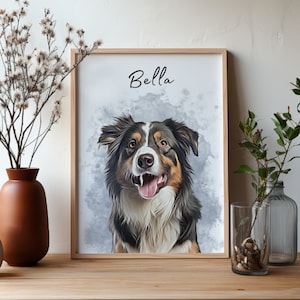 Personalisiertes Tierportraits mit Haustierfoto Digitales Hundeportrait Individuelles Tierportrait Haustier Geschenke Katzenportraits Poster