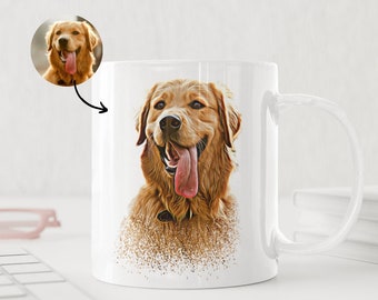 Taza personalizada para mascotas con foto de mascota + nombre, taza personalizada para perro, taza de café para perro, regalo para pérdida de mascota