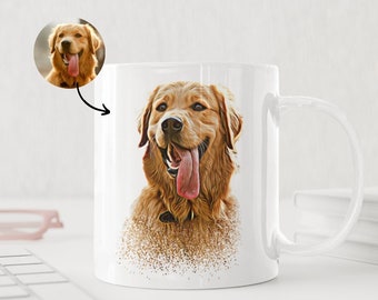 Taza personalizada para mascotas con foto de mascota + nombre, taza personalizada para perro, taza de café para perro, regalo para pérdida de mascota