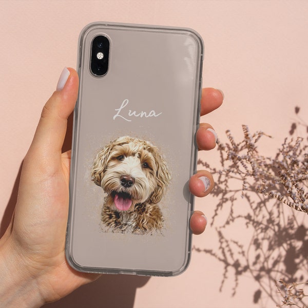 Personalized Dog Phone Case - Pet Photo + Name Custom Case - Personalized Iphone Phone Case - Pet Gift