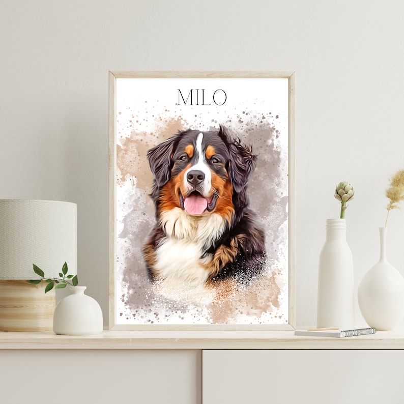 Personalized Pet Portraits with Pet Photo Digital Dog Portrait Custom Pet Portrait Pet Gifts Cat Portraits Poster image 9