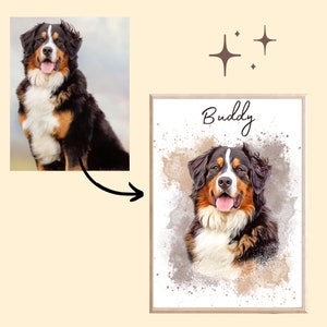 Personalisiertes Tierportraits mit Haustierfoto Digitales Hundeportrait Individuelles Tierportrait Haustier Geschenke Katzenportraits Poster Bild 3