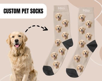 Personalized Pet Photo Socks Personalized Socks with Photo Dog Face Socks Cat Face Socks Custom Pet Socks