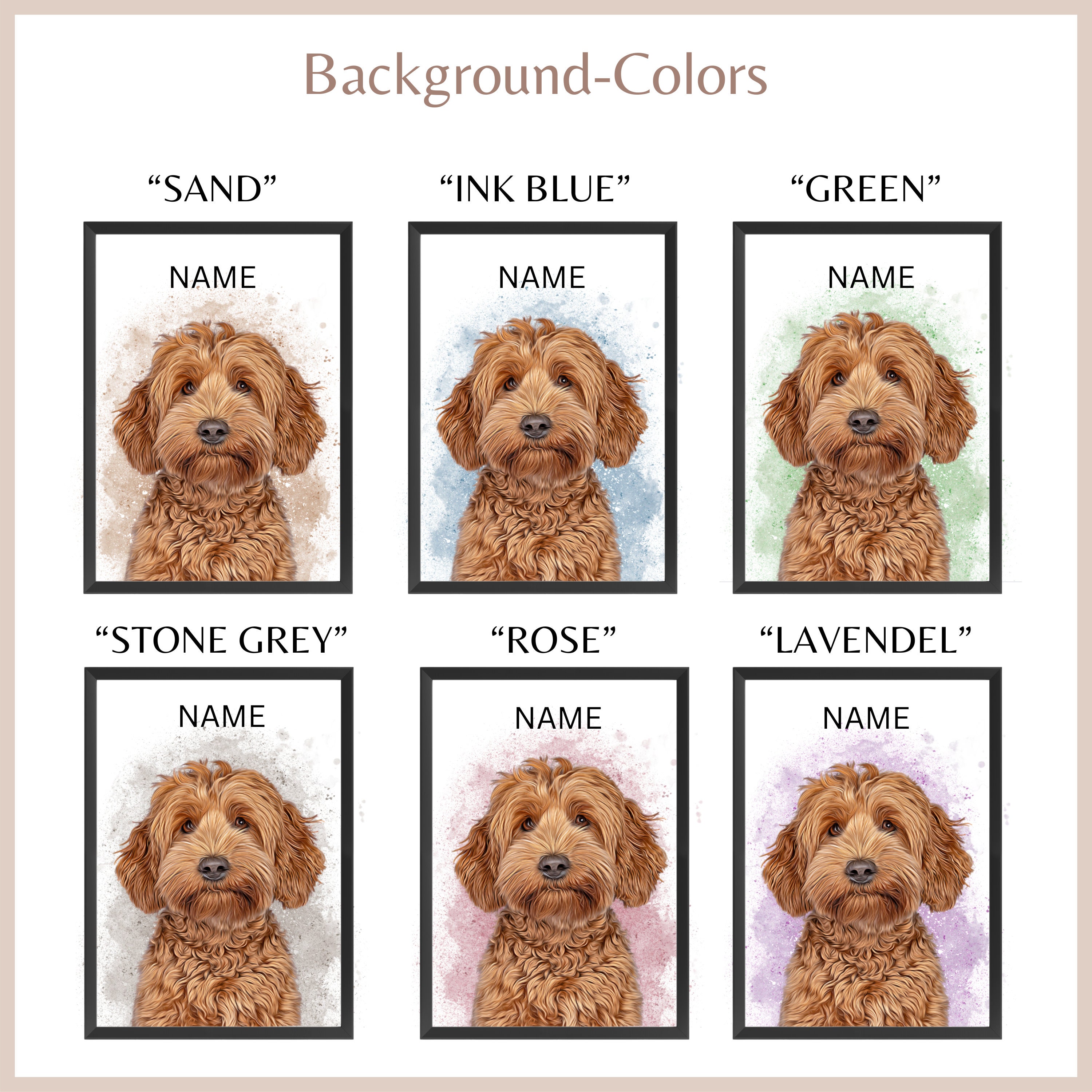 Personalized Pet Portraits With Pet Photo Digital Dog Portrait ...