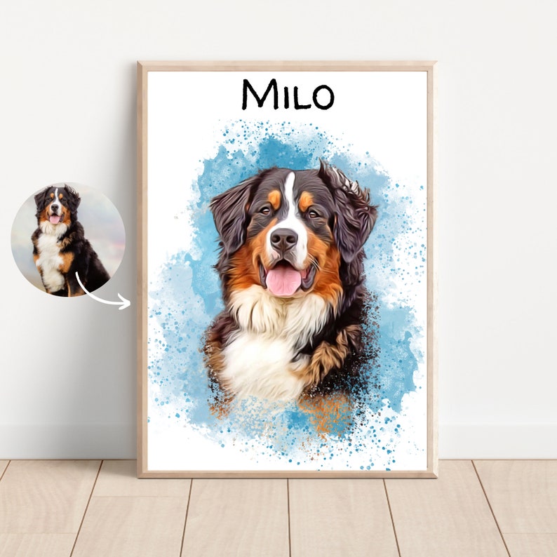 Personalisiertes Tierportraits mit Haustierfoto Digitales Hundeportrait Individuelles Tierportrait Haustier Geschenke Katzenportraits Poster Bild 8