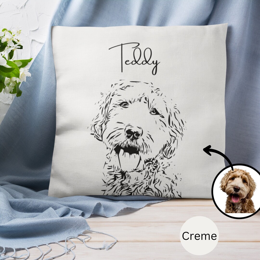 Personalized Pet Pillow With Pet Photo Name Cat Dog Pillow Etsy