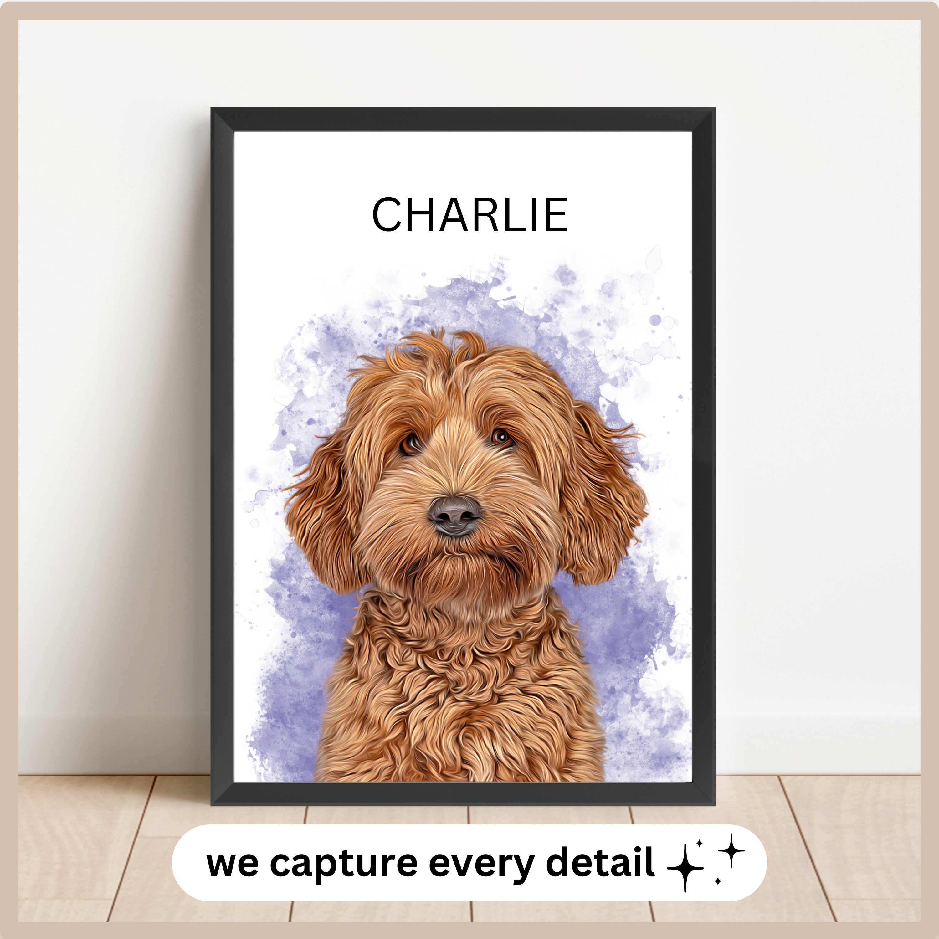 Personalized Pet Portraits With Pet Photo Digital Dog Portrait ...