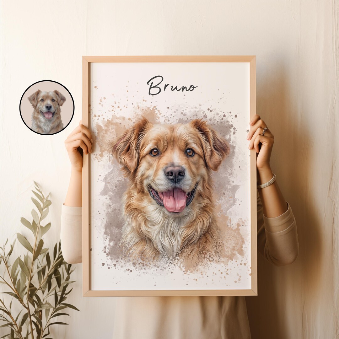 Personalized Pet Portraits With Pet Photo Digital Dog Portrait ...
