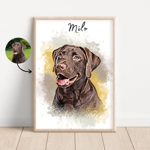 Personalisiertes Tierportraits mit Haustierfoto Digitales Hundeportrait Individuelles Tierportrait Haustier Geschenke Katzenportraits Poster