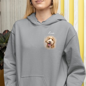 Custom Pet Sweater with Pet Photo + Name, Dog Portrait Sweater, Personalized Dog Sweater, Dog Sweatshirt, Oversize