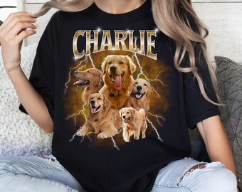 Individuelles Haustier T-Shirt 90er Jahre Personalisiertes Haustier T-Shirt Bootleg Haustier Hund T-Shirt - Personalisiertes Hundeshirt