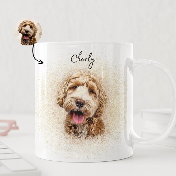 Personalisierte Haustier-Tasse mit Haustier-Foto + Name Benutzerdefinierte Hunde-Tasse Hunde-Kaffeetasse Personalisierte - Haustier-Tassen