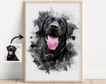 Individuelle Aquarell Haustier Portaits vom Foto Haustier Portrait Hundemama Hund Gemälde Wasserfarbe Katze Gemälde Hund Erinnerungsgeschenk