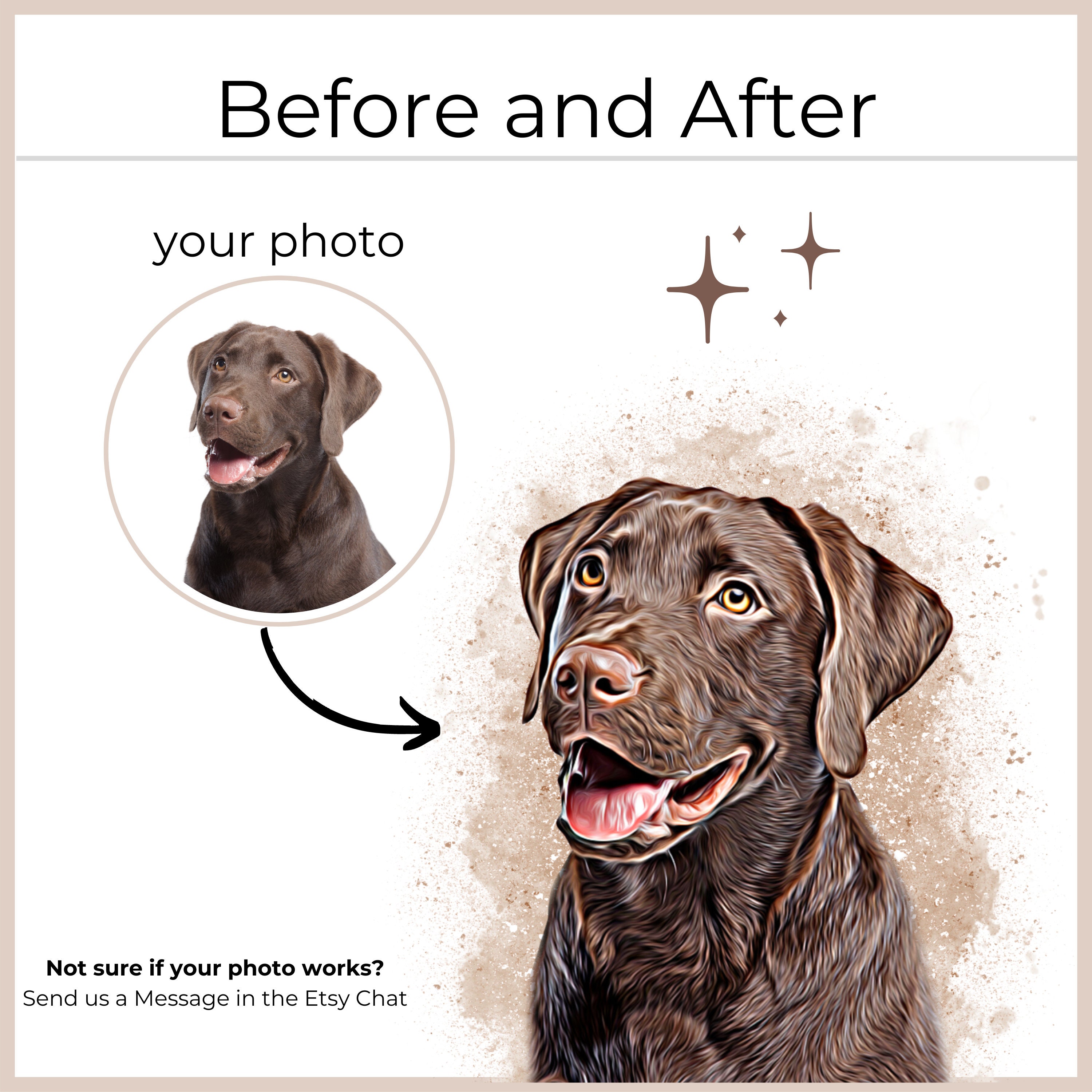 Personalized Pet Portraits With Pet Photo Digital Dog Portrait ...