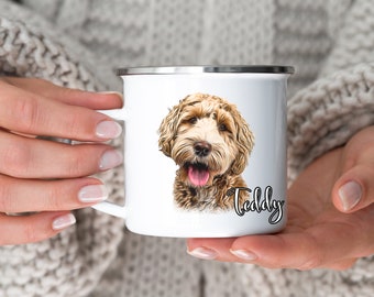 Personalized Pet Mug Enamel Mug with Pet Photo Camping Mug Dog Mug Dog Coffee Mug Personalized - Pet Mugs